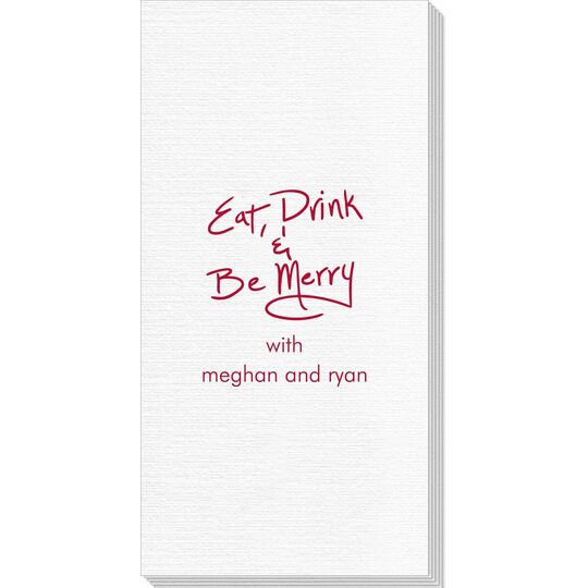 Fun Eat Drink & Be Merry Deville Guest Towels